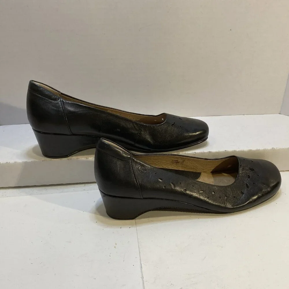 Josef Seibel Women Black Leather Loafers Size 10 Classic Basic Office Work Comfy